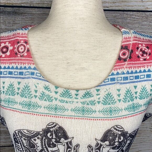 Gaze USA short sleeve Top Tee Elephant Print S - Picture 3 of 10